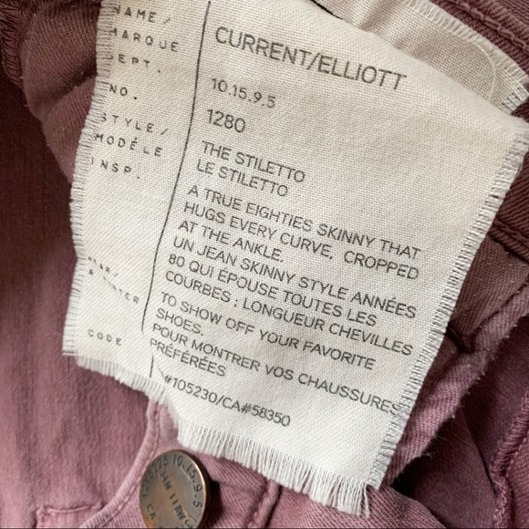Like New Current/Elliott Mauve Stiletto Jean - Picture 4 of 5